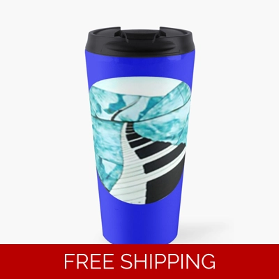 Travel Mug Royal Blue Piano Window Logo Full